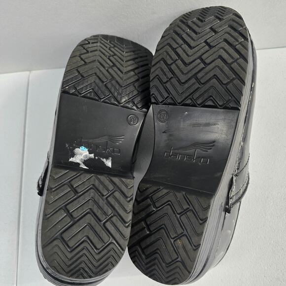 Dansko Women’s Professional Clogs Size 39 Black Embossed Patent Leather Slip - Picture 8 of 11